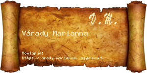 Várady Marianna névjegykártya